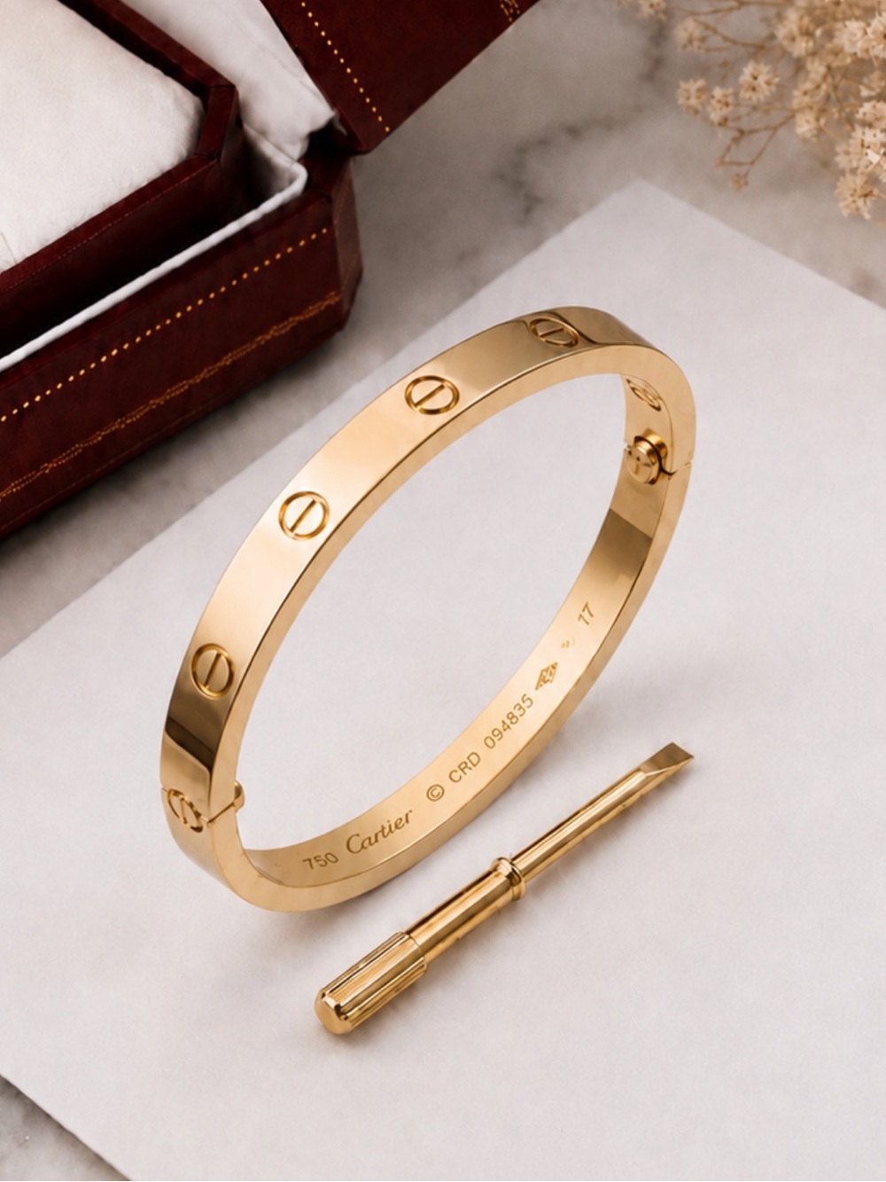 Stamped Love Bangle Bracelet No Stones Gold Plated